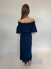 Romi The Brand Leah Off The Shoulder Top in indigo - women's shirt - alternate view