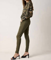 summum Boot Cut Punto Milano Trousers in ivy green - women's pants - detail view