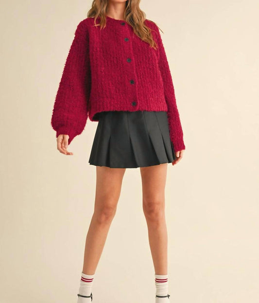 Miou Muse - Fuzzy Crewneck Cardigan