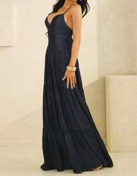 THE SANG Harlow V-neck Jumpsuit in blue - women's pants - view 5