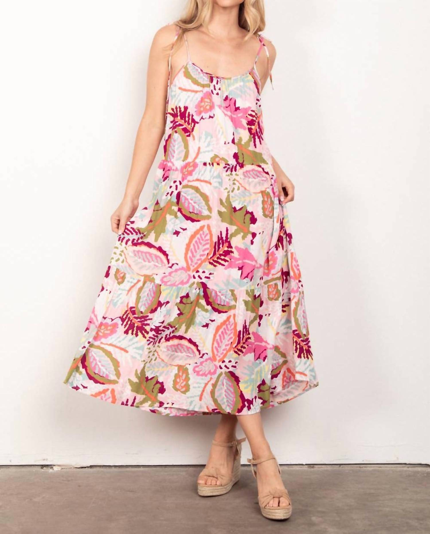 Very J - Tropical Print Midi Dress - Plus