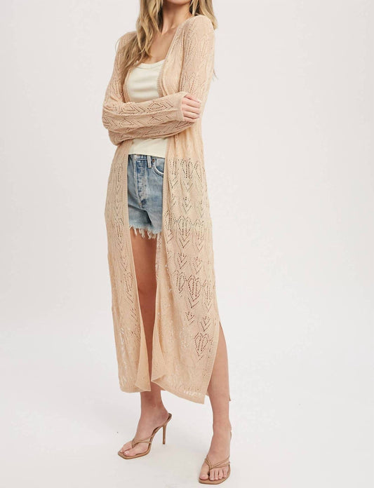 Bluivy - Pointelle Knit Maxi Duster