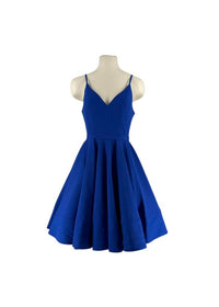 MAC DUGGAL Ieena Backless A-line Flare Mini Dress in royal - women's dress - view 4