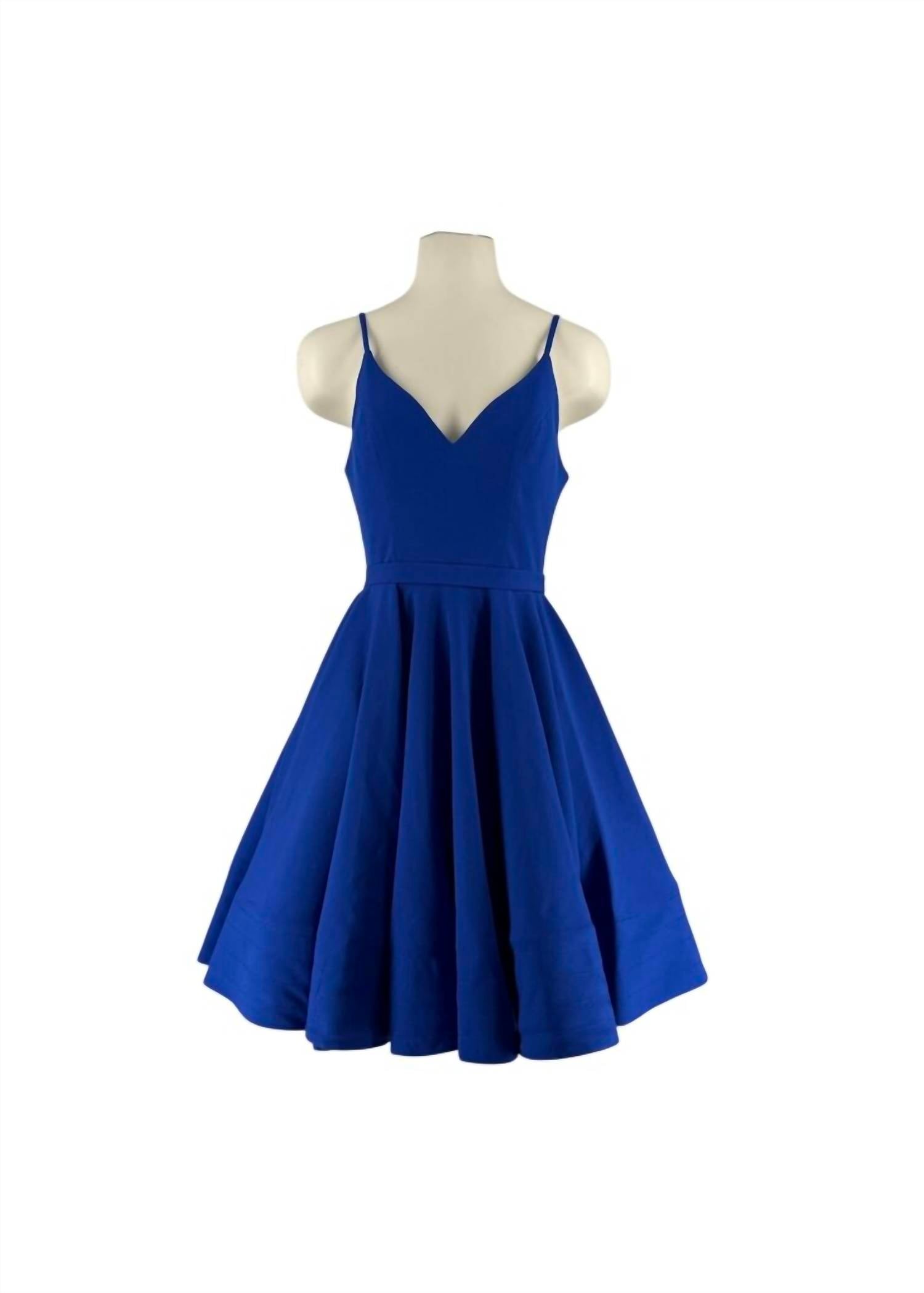 MAC DUGGAL Ieena Backless A-line Flare Mini Dress in royal - women's dress - view 4
