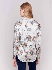 CHARLIE B Women's Long Sleeve Blouse in prune plum - women's blouse - alternate view