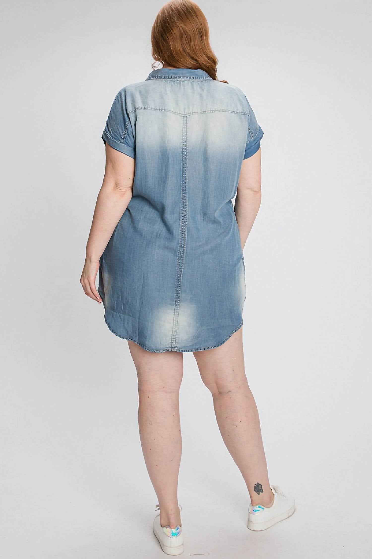 Geegee - Vintage Denim Tencel Tunic / Mini Dress