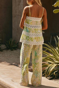 Shop Sevenday Mykonos Top & Pants Set in green - women's sleepwear - alternate view