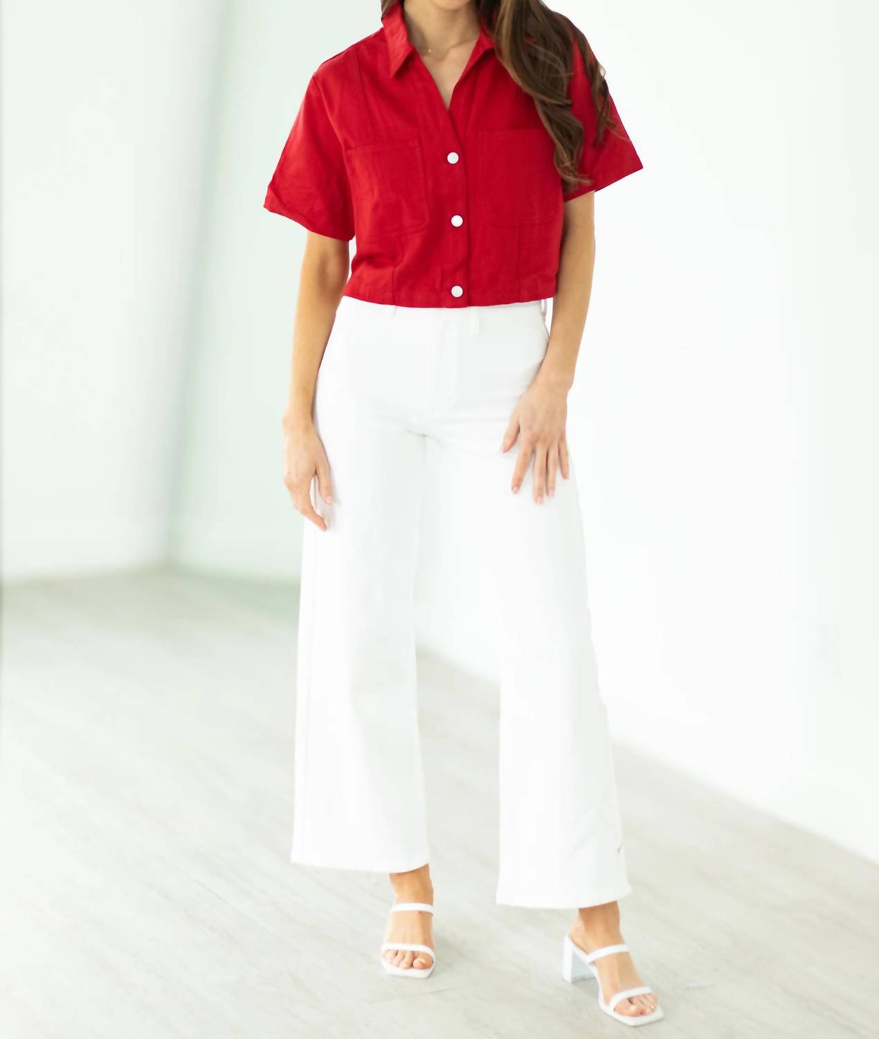 Day + Moon - Cherry Crush Denim Top