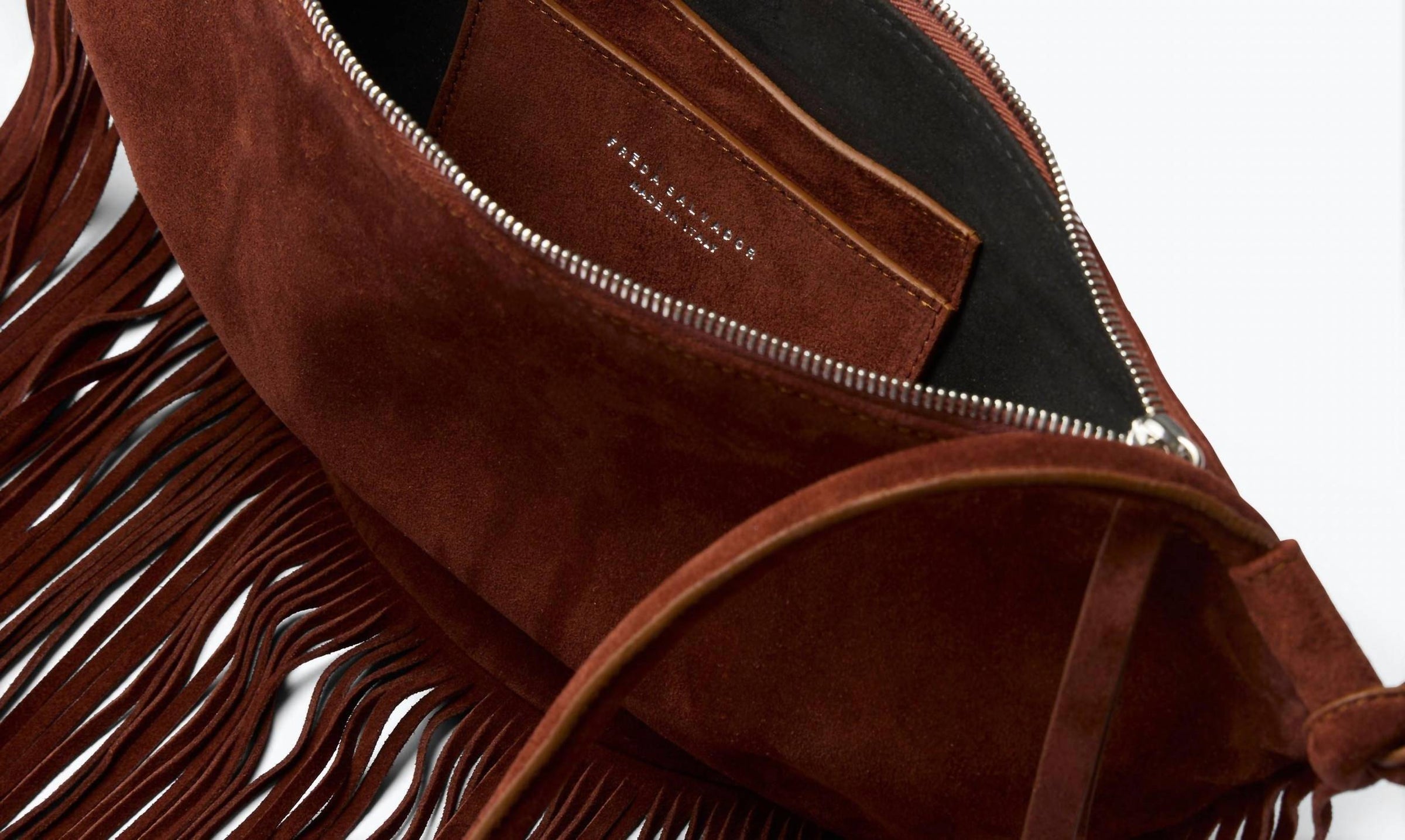 Freda Salvador - Women's Erika Fringe Crescent Handbag