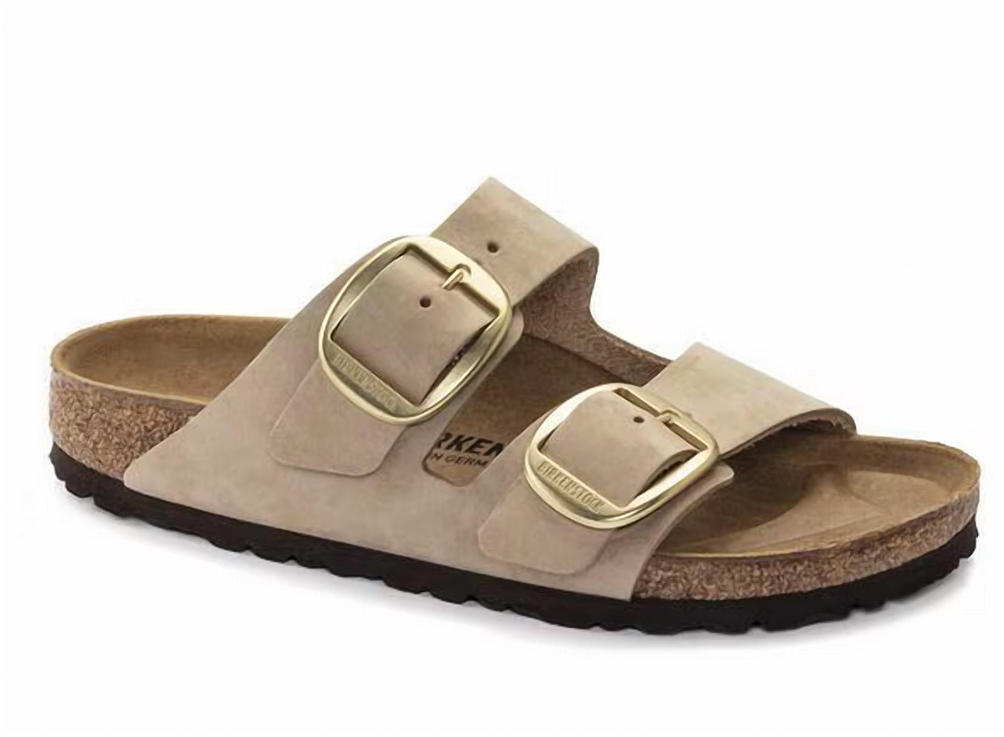 BIRKENSTOCK Women's Arizona Big Buckle Nubuck Leather Sandal in sand castle - women's sandal