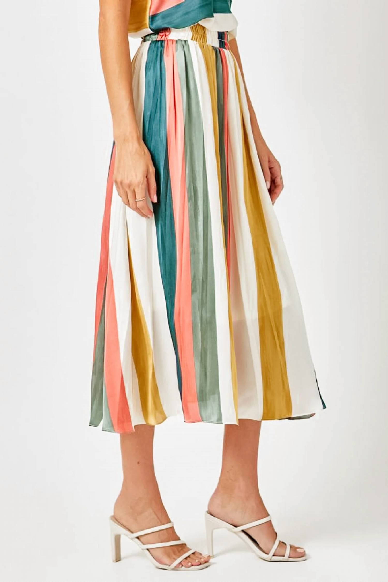 Mystree - Pleated Strip Skirt