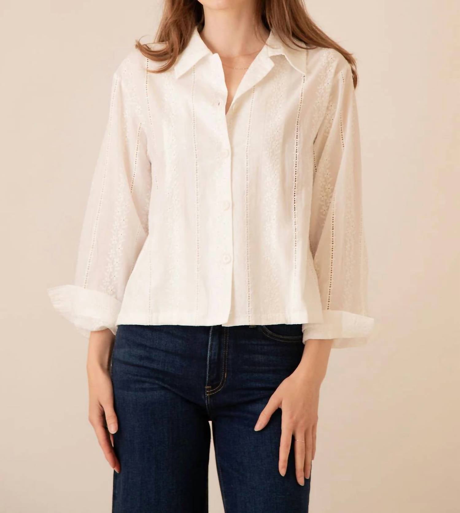 Bailey Rose - Cleo Lace Button Down Shirt