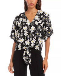 Karen Kane - Fenix Flutter Sleeve Tie Front Top