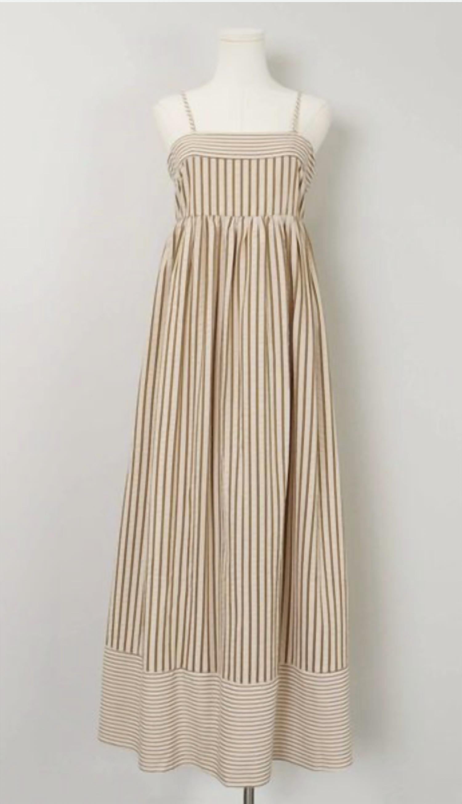 TCEC Maple Maxi Dress in beige - women's dress - alternate view