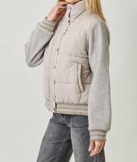 Mystree - Mixed Media Puffer Jacket