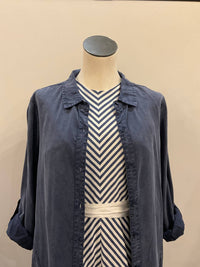 Mododoc - Women's Roll-up Long Sleeve Shirt Dress
