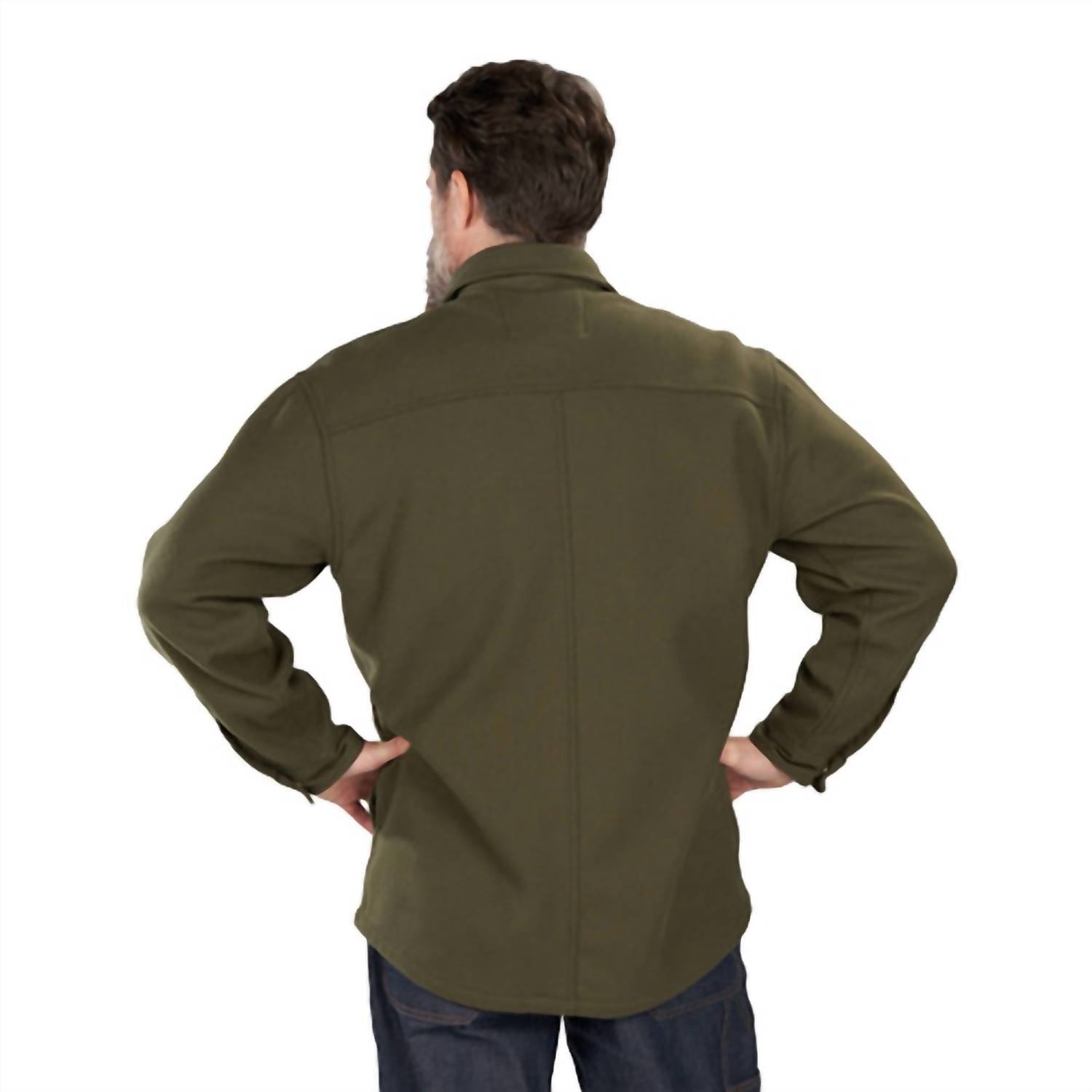 Polar King Patriot Bonded Flannel Shirt Jacket in juniper green - men's jacket - alternate view