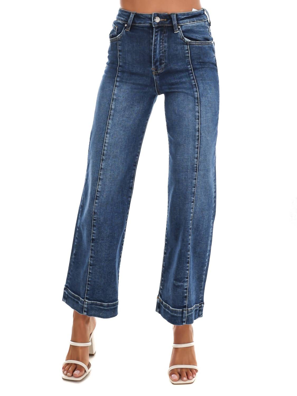 Risen - High Rise Wide Ankle Jeans