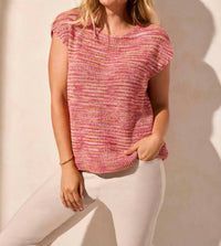 Tribal - Space-Dye Sweater With Cap Sleeves