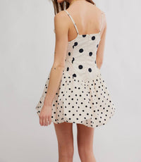 Free People Women's Misty Mini Dress in tea combo - women's dress - detail view