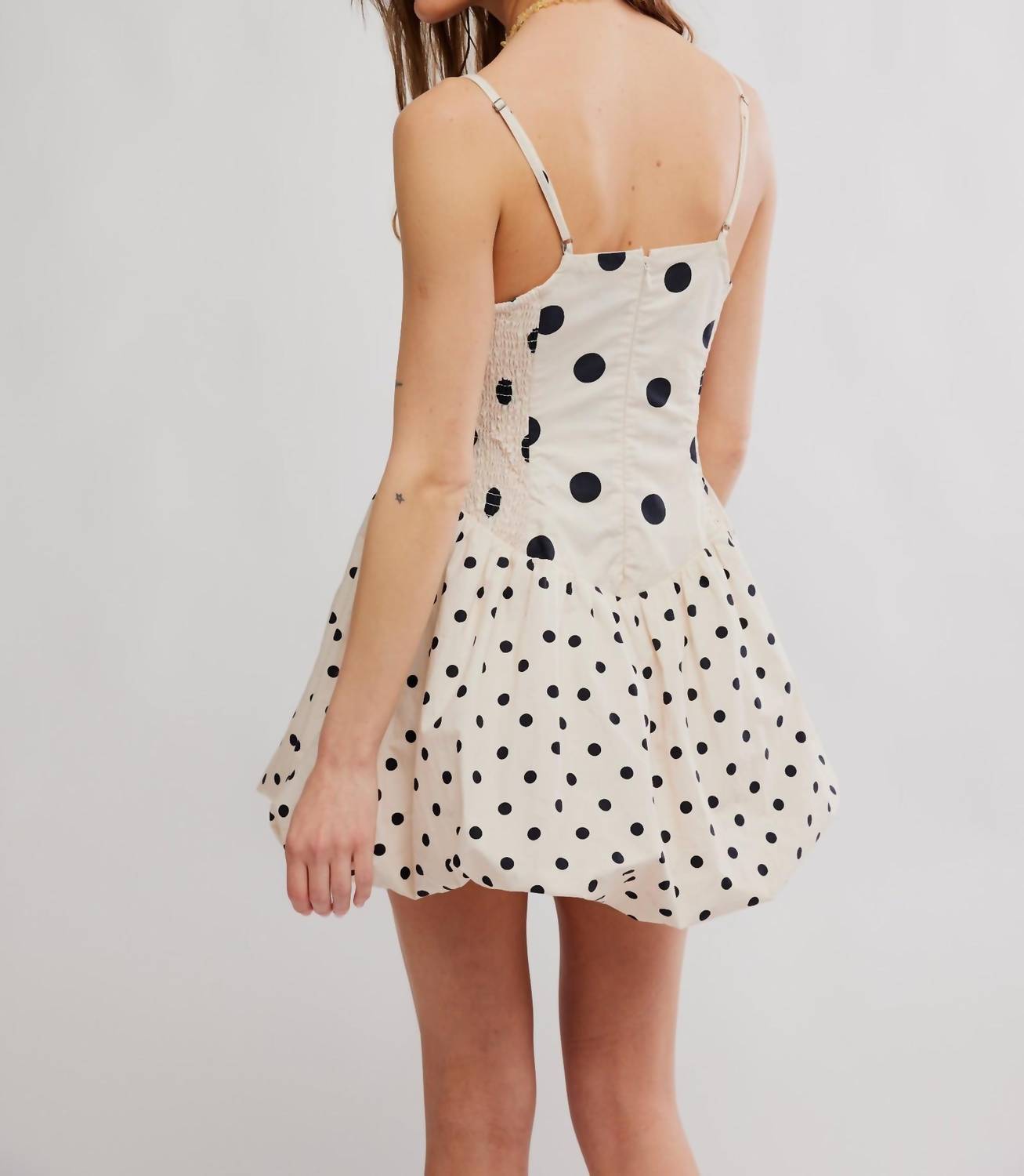 Free People Women's Misty Mini Dress in tea combo - women's dress - detail view