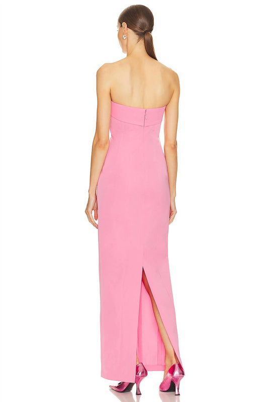 Helsa - Tech Gabardine Long Strapless Maxi Dress