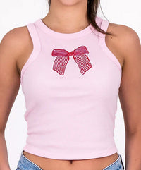 Madley - Bow Embroidered Tank Top