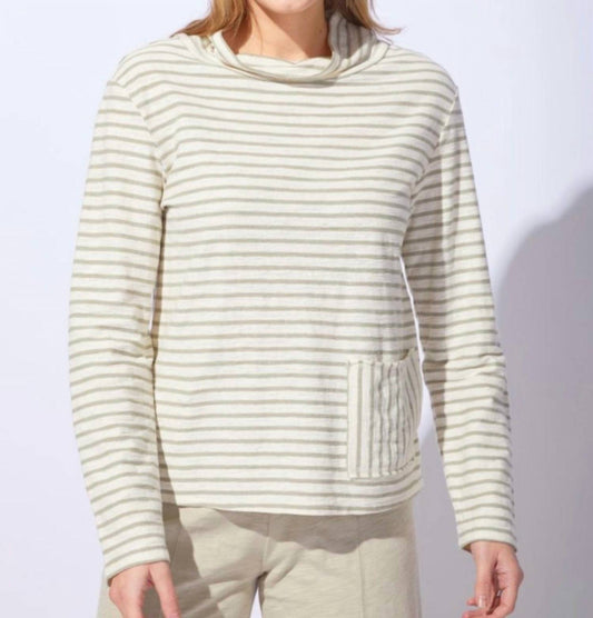 Habitat - Santa Barbara Stripe Chill Funnel Neck Top
