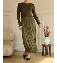 SKIES ARE BLUE Talia Dress in olive - women's dress