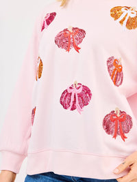 Mary Square Sarah Crew Neck Sweatshirt in pumpkin bows - women's sweater - view 4