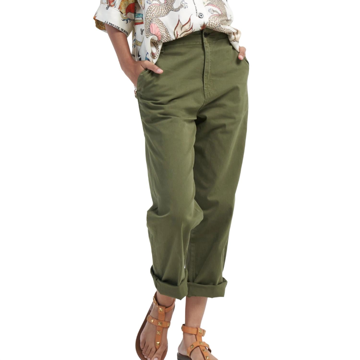 ASKK NY Women's Chino Pant in fatigue - women's pants