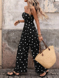 Suhkasana - Polka Dot Strapless Wide Leg Jumpsuit