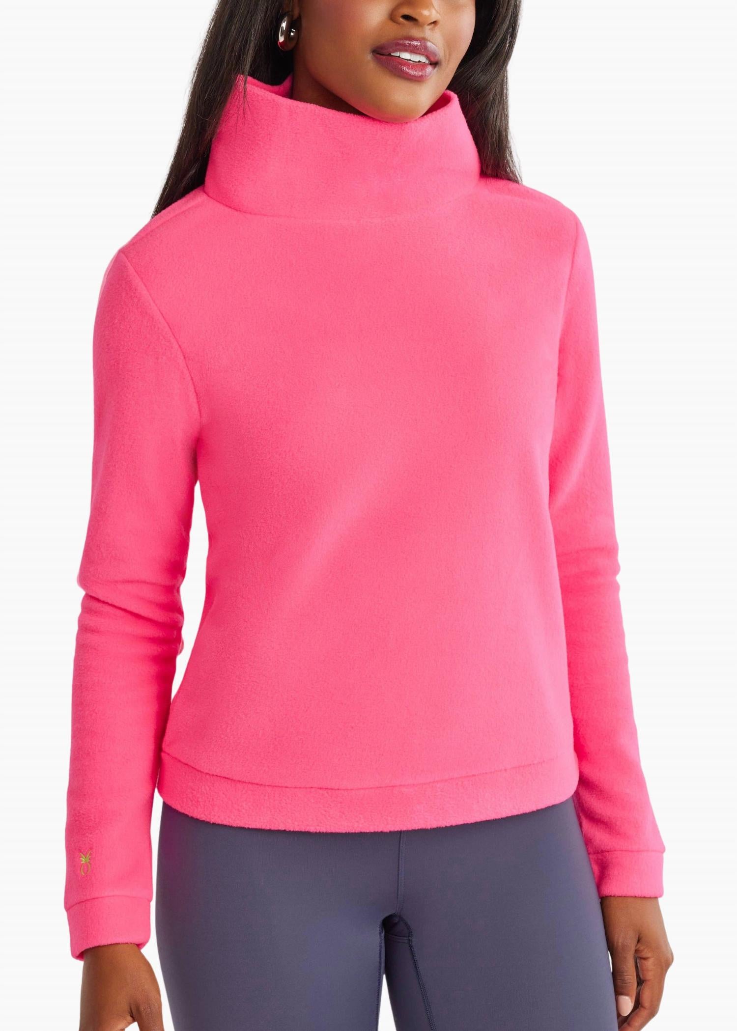 Dudley Stephens Park Slope Turtleneck Sweater in neon pink - women's sweater