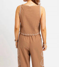 Karlie - Shell Embroidered Tank