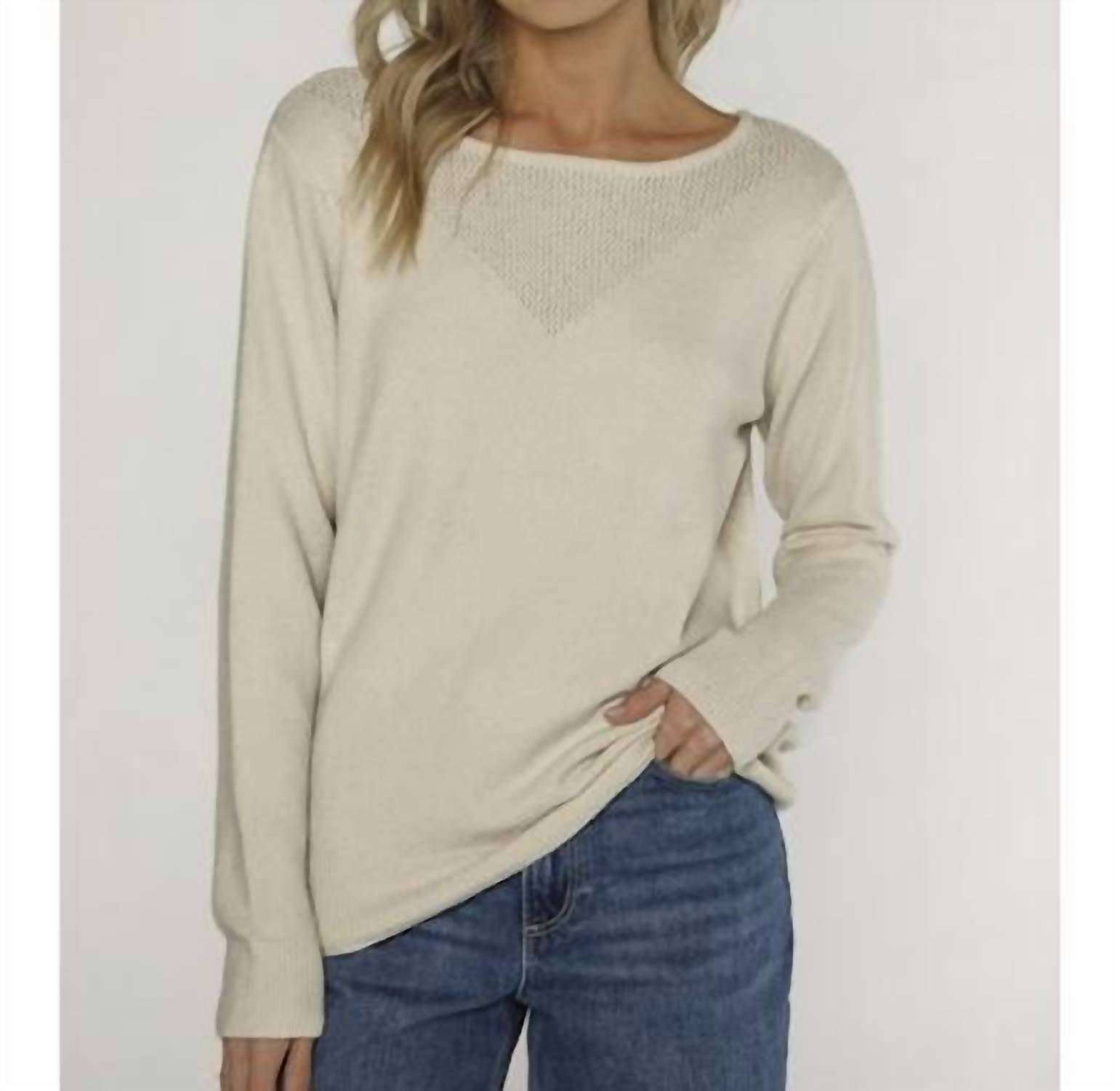 Matty M Lena Sweater in ivory - women's sweater