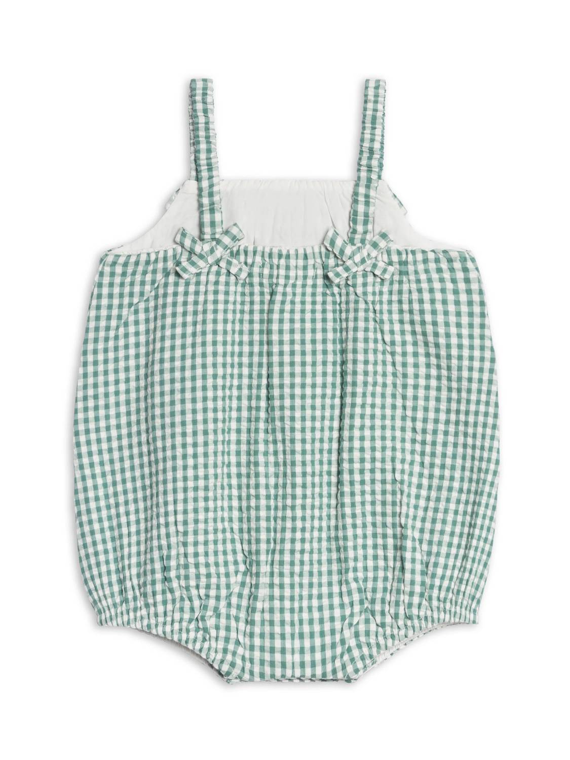 Colored Organics - Kids Rosalie Seersucker Ruffle Bubble Romper