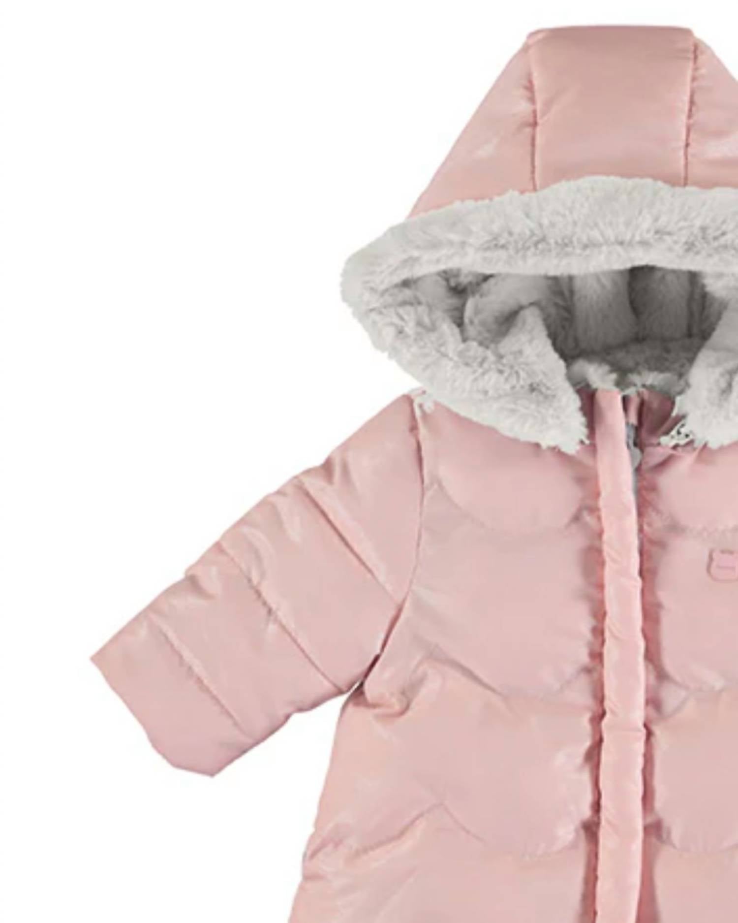 Mayoral - Girls Reversible Faux Fur Puffer Jacket