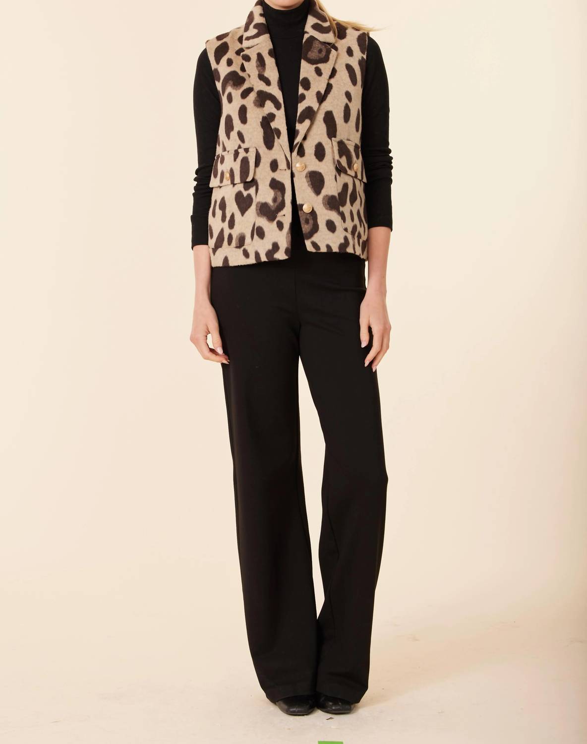 DOLCE CABO Leopard Vest in beige - women's jacket - view 4