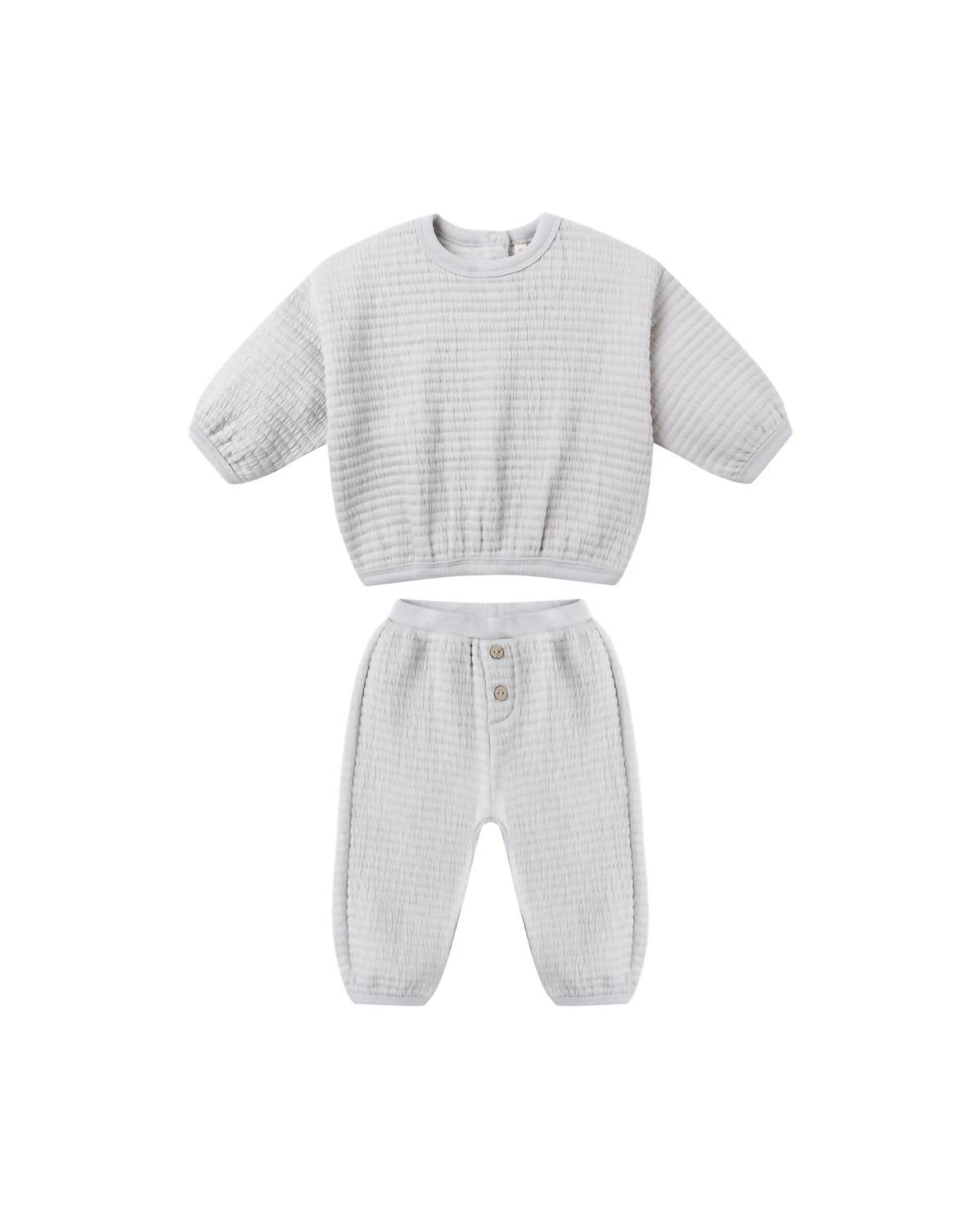 Quincy Mae Textured Sweat Set in frost - item - alternate view
