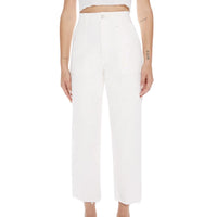 Mother Patch Pocket Private Ankle Fray Pant in cream puffs - women's pants