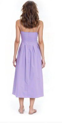 Jewel Badgley Mischka Hallie Pleated Cotton Day Dress in raindrops - women's dress - alternate view