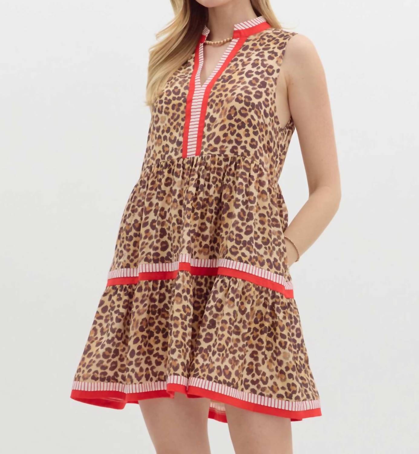 Entro - Sleeveless Tiered Mini Dress