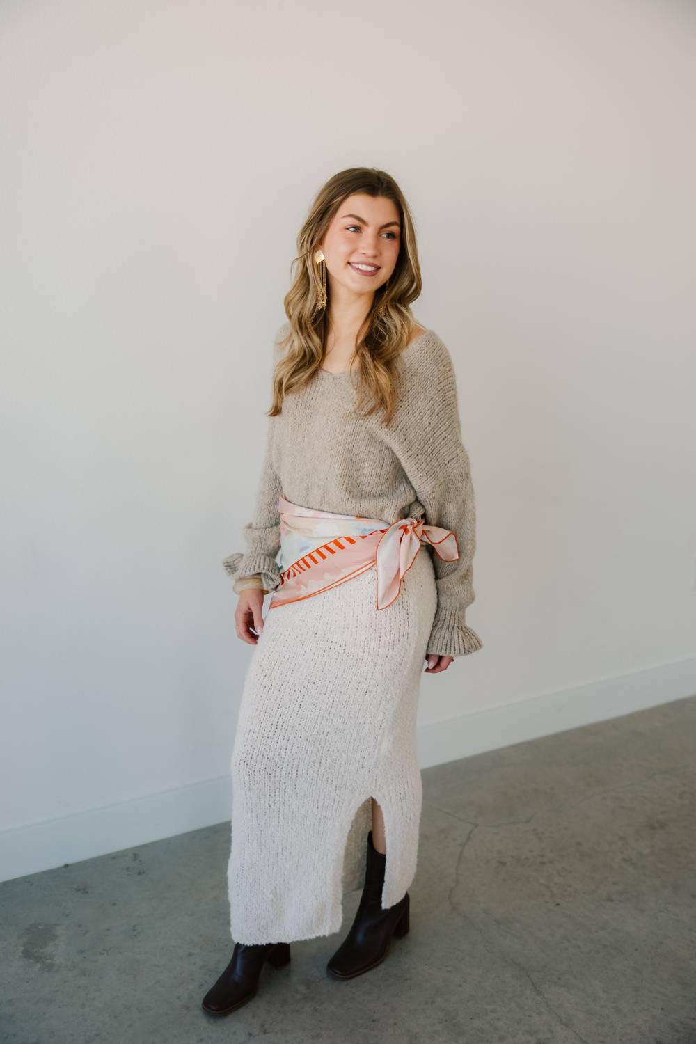 Scandal Italy - Teddy Knitted Maxi Skirt