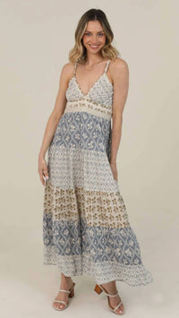 Angie - Lace Trim Maxi Dress