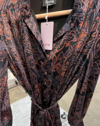 Fate - Women's Paisley Print Button Front Detail Dress