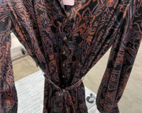 Fate - Women's Paisley Print Button Front Detail Dress
