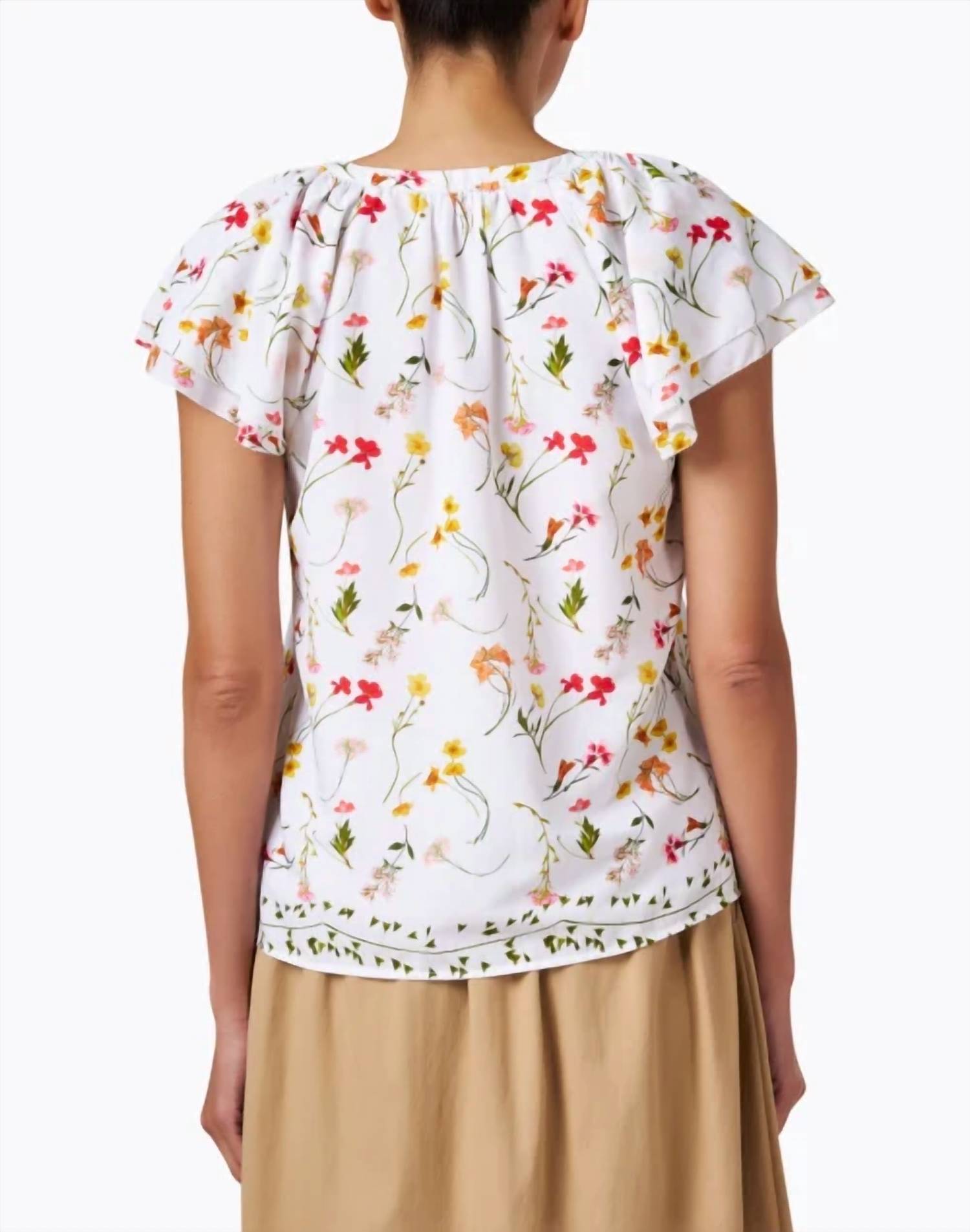 Ecru - Loren Flutter Sleeve Top