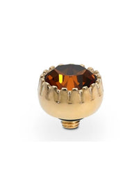 Qudo Women's London Topper 8mm in smoked amber rosegold - women's jewelry