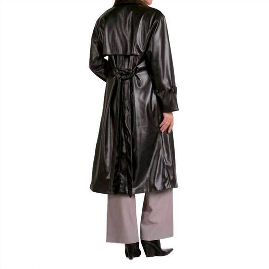 Elan - Women's Florentine Leather Trench Coat