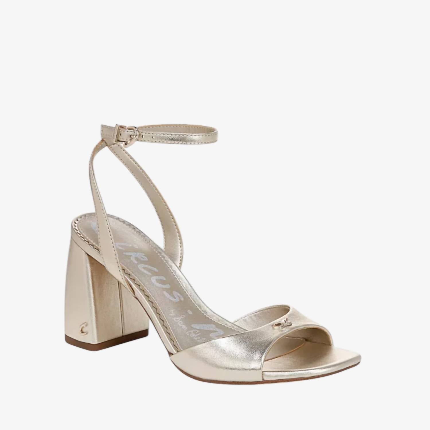 Circus.NY Women's Aria Block Heel Sandal in gold - women's sandal - detail view